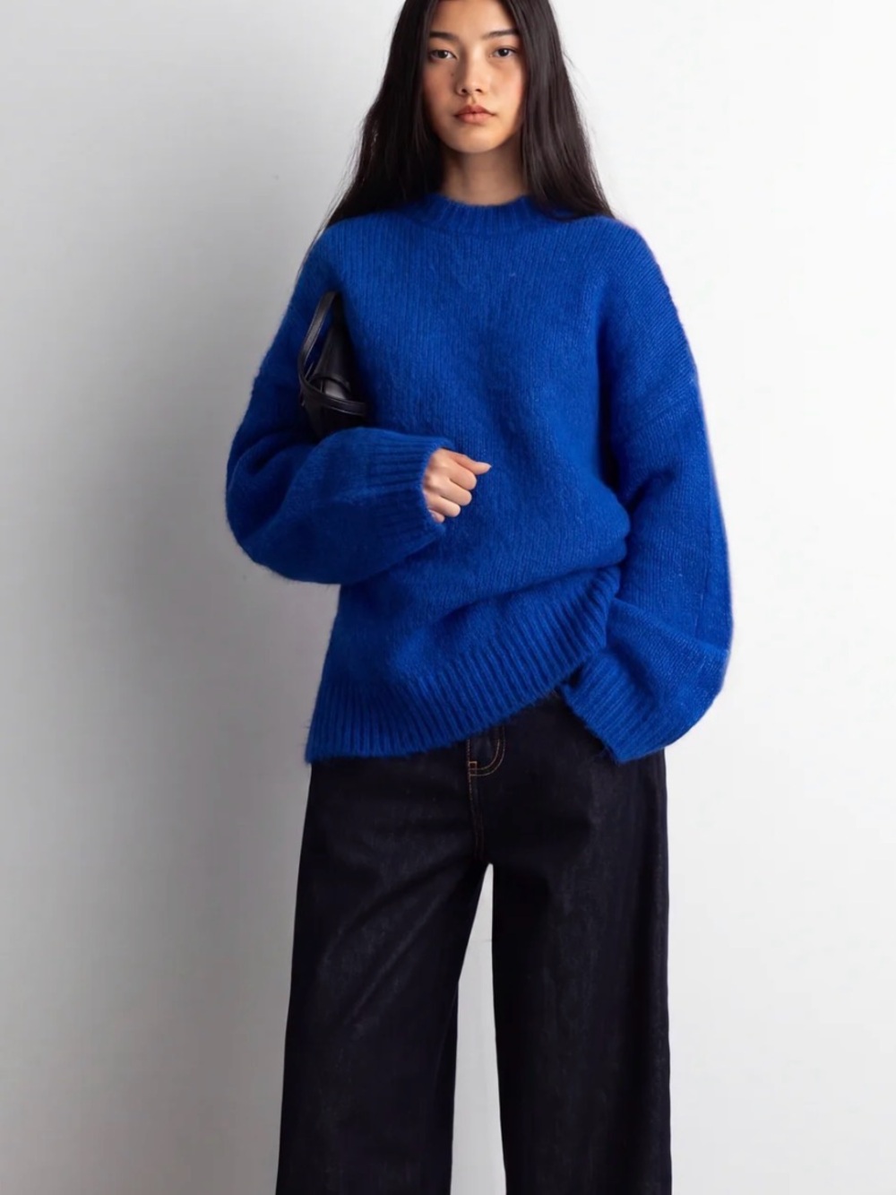 Oak + Fort Blue Wool Sweater Size S-M NWT